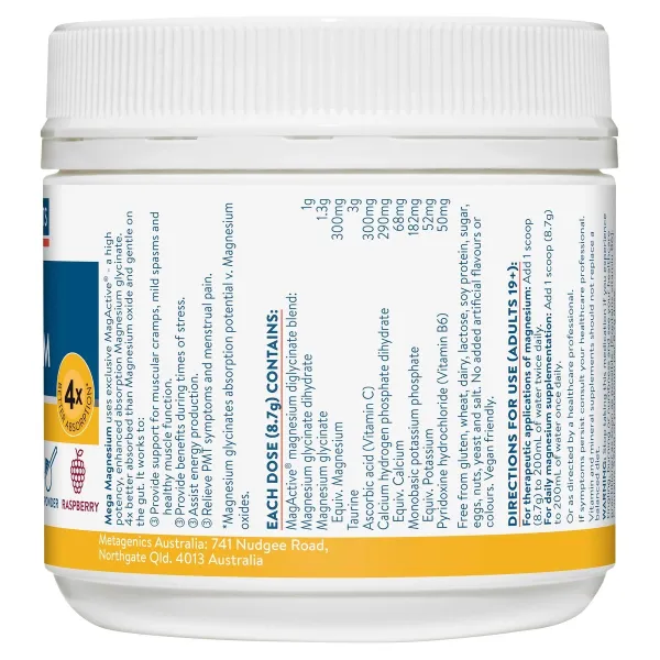 Ethical Nutrients Mega Magnesium Muscle Health Raspberry 200g
