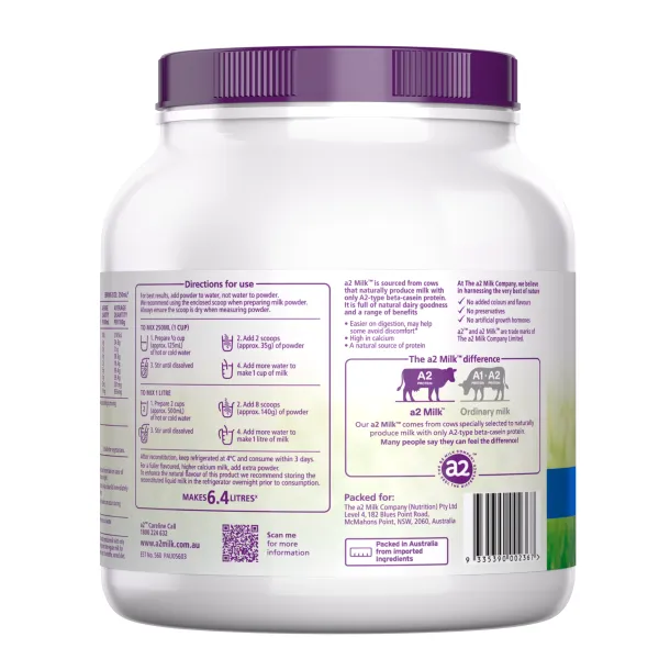 A2 Full Cream Premium Instant Milk Powder 900g