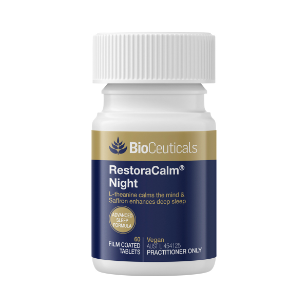 BioCeuticals RestoraCalm Night 60 Tablets night time relaxation support
