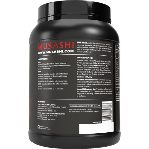 Musashi Shred & Burn Chocolate Milkshake 900g