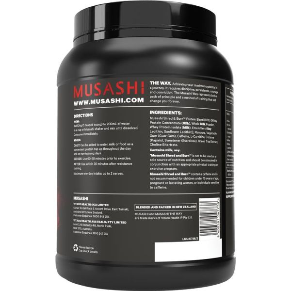 Musashi Shred & Burn Vanilla Milkshake 900g