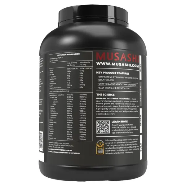 Musashi 100% Whey + Creatine Chocolate 2kg