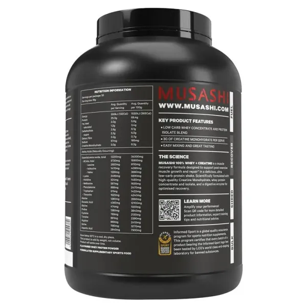 Musashi 100% Whey + Creatine Vanilla 2kg
