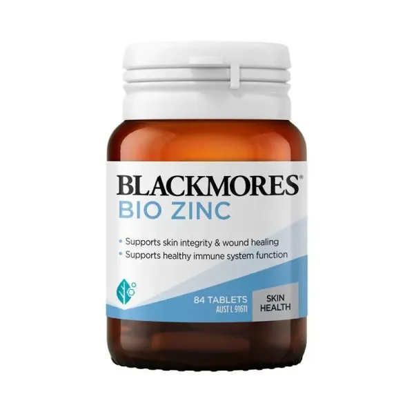 Blackmores Bio Zinc 84 Tablets - High Bioavailability Zinc Supplement with Vitamin A and B6 for Skin and Immune Health