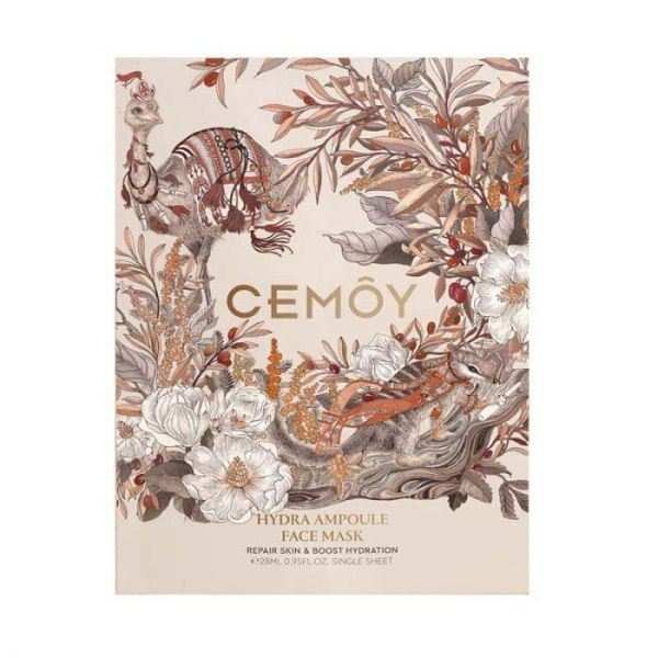 Cemoy Hydra Ampoule Face Mask 5 Sheets - Intensive Ampoule-Grade Hydrating Sheet Mask with Hyaluronic Acid and Ceramides