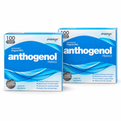 Anthogenol 100 Vegetarian Capsules x 2 Boxes