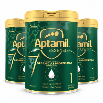 Aptamil Essensis Organic A2 Protein Stage 1 Infant Formula 800g x 3 Tins