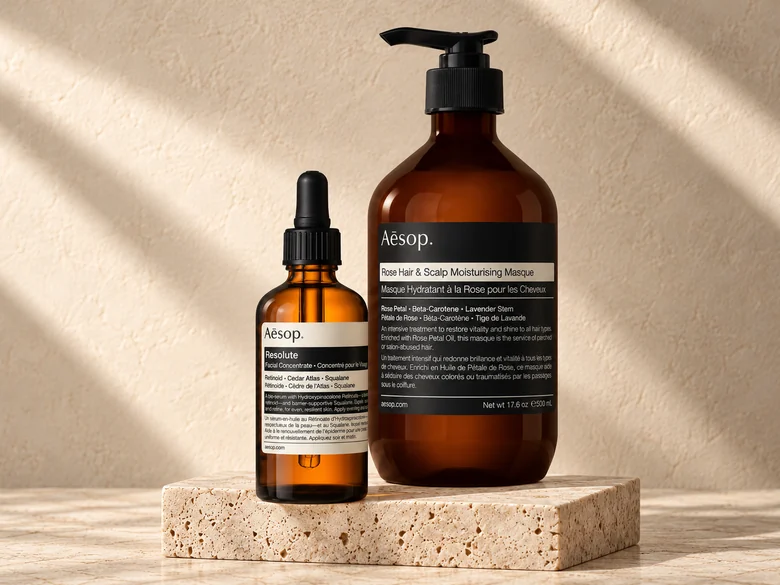 Aesop Resolute Facial Concentrate and Rose Hair & Scalp Moisturising Masque