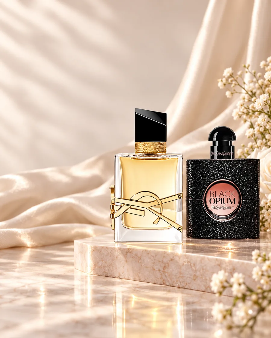 YSL Libre and Black Opium fragrances
